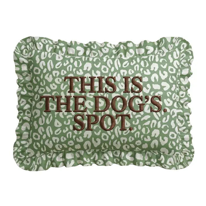 "Dog's Spot" Ruffled Embroidered Pillow | Statement Pillow