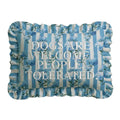 "Dogs Welcome" Ruffled Embroidered Pillow | Statement Pillow