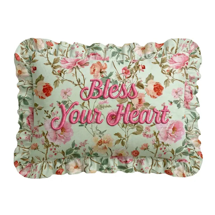 "Bless Your Heart" Ruffled Pillow | Statement Pillow