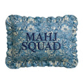 "Mahj Squad" Ruffled Embroidered Pillow | Statement Pillow