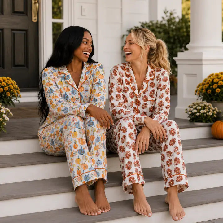 Football Long Sleeved Pajama Set | Fall PJs