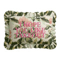 "Takeout" Ruffled Embroidered Pillow | Statement Pillow