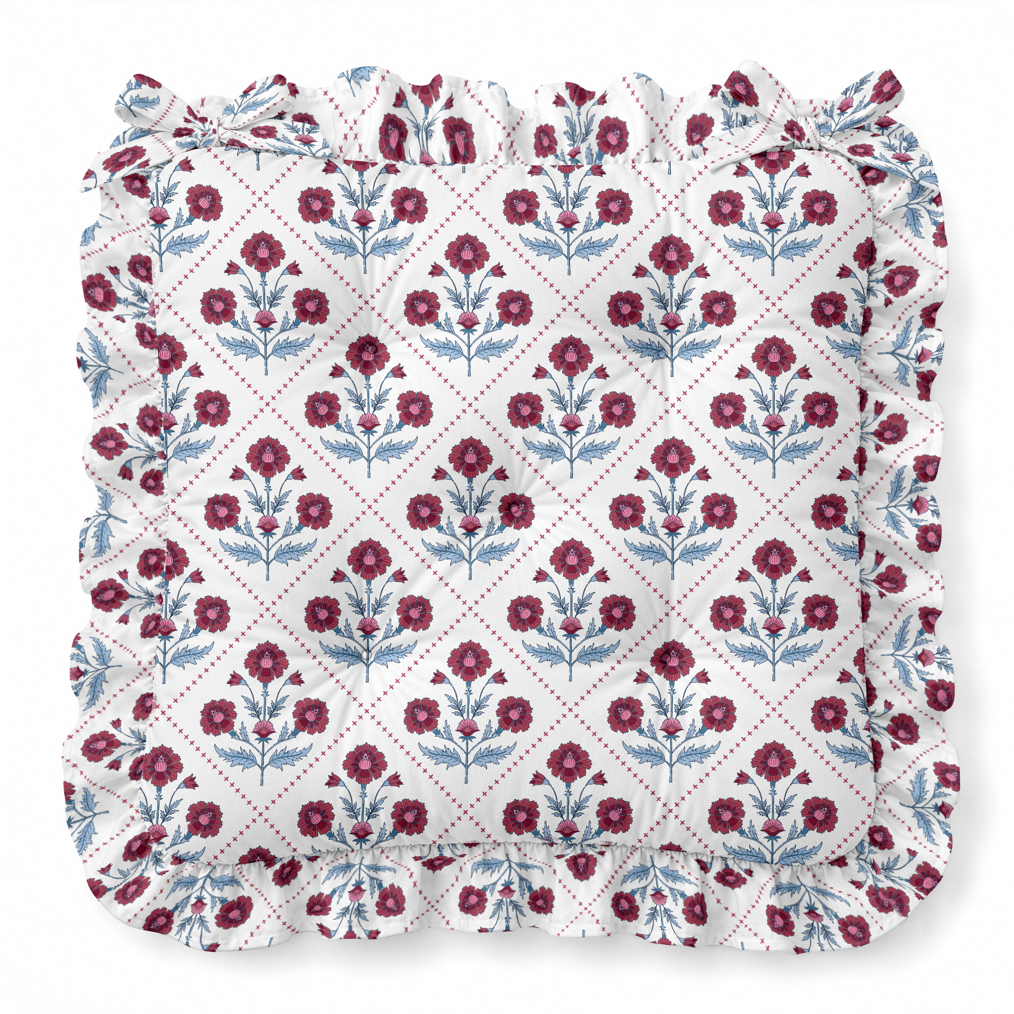 Charlotte Ruffled Chair Pad | Chair Cushion