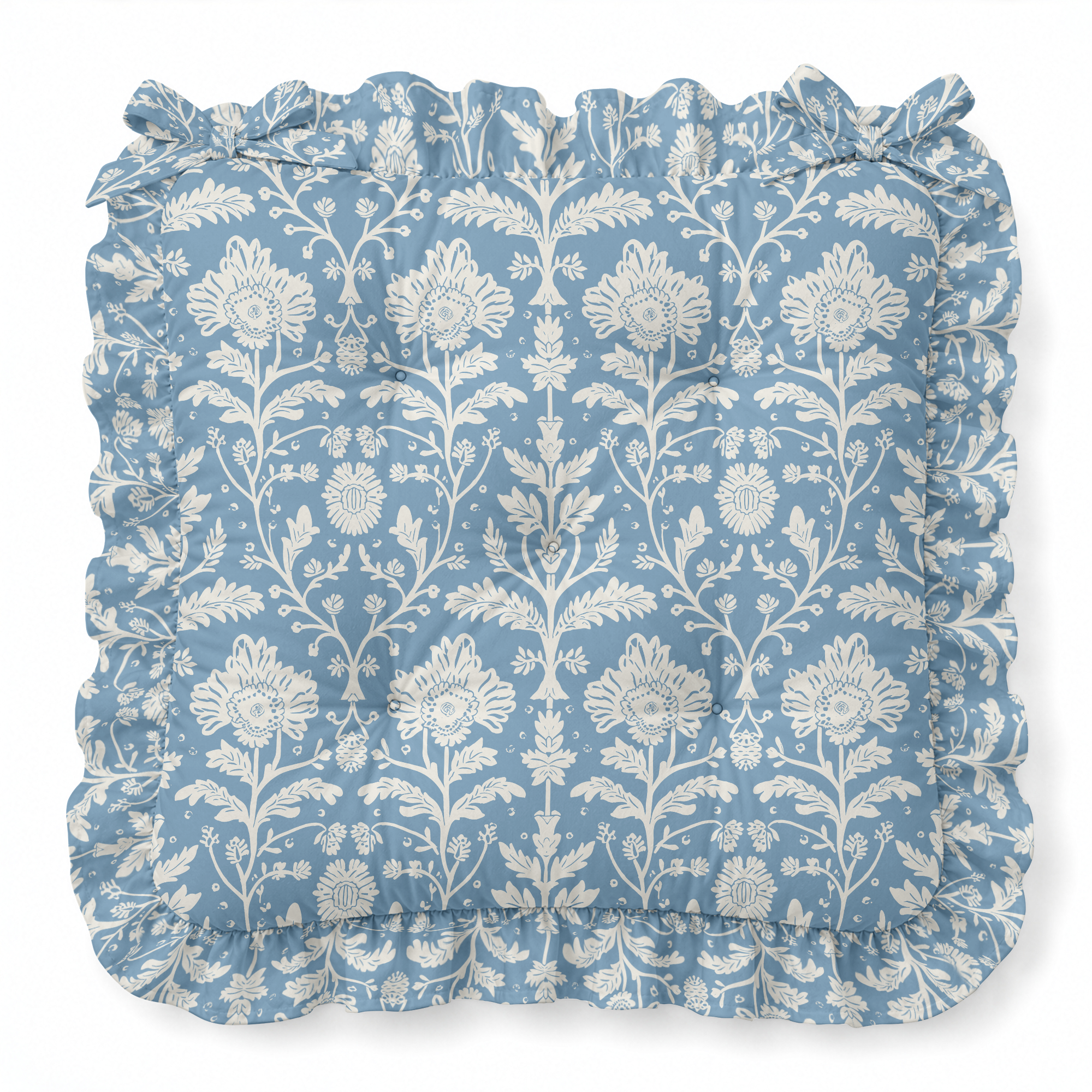 Delia Ruffled Chair Pad | Chair Cushion