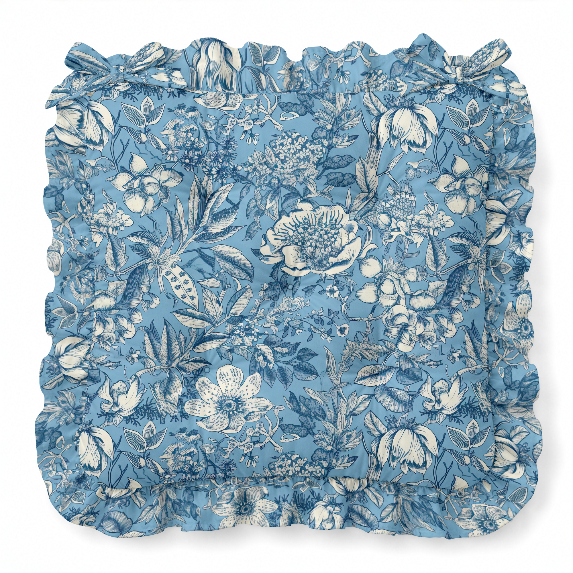 Helene Ruffled Chair Pad | Chair Cushion