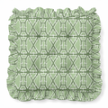 Lattice Ruffled Chair Pad | Chair Cushion