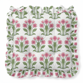 Dianthus Ruffled Chair Pad | Chair Cushion
