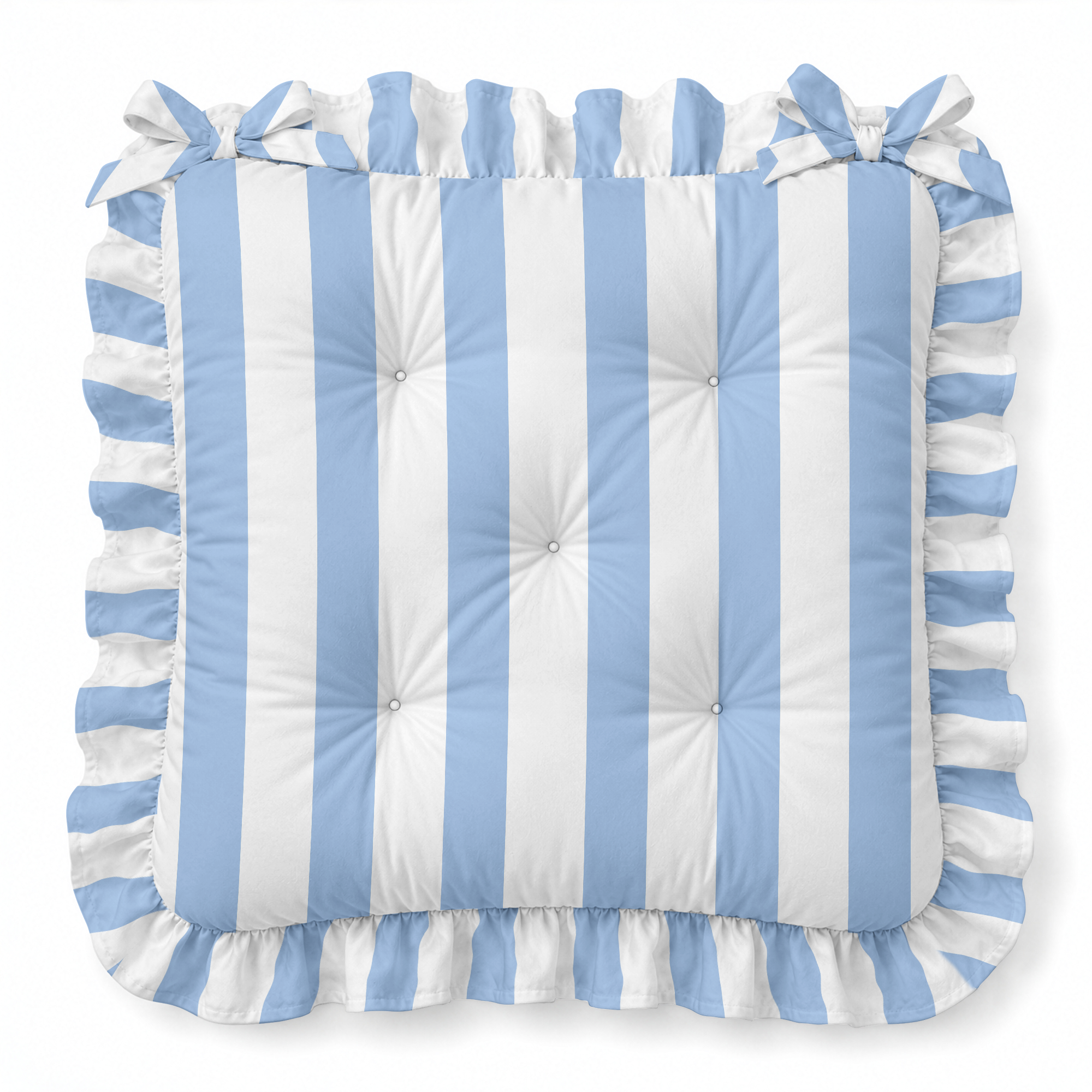 Simple Stripe Ruffled Chair Pad | Chair Cushion