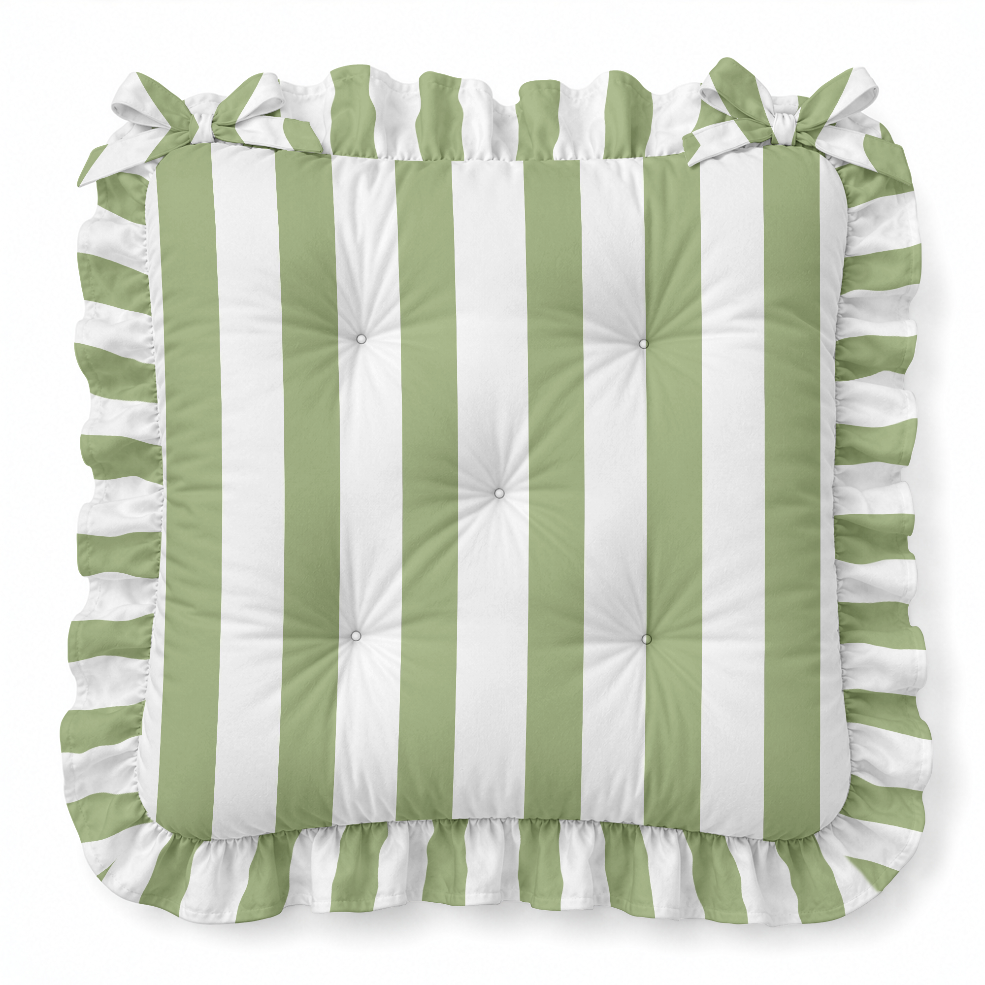 Simple Stripe Ruffled Chair Pad | Chair Cushion