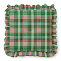 Christmas Plaid Ruffled Chair Pad | Chair Cushion