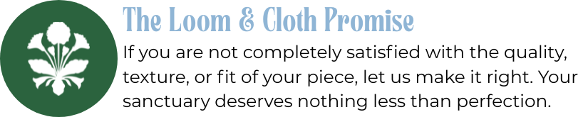 Promissory note from 'The Loom & Cloth' with a green logo and text about product quality assurance.