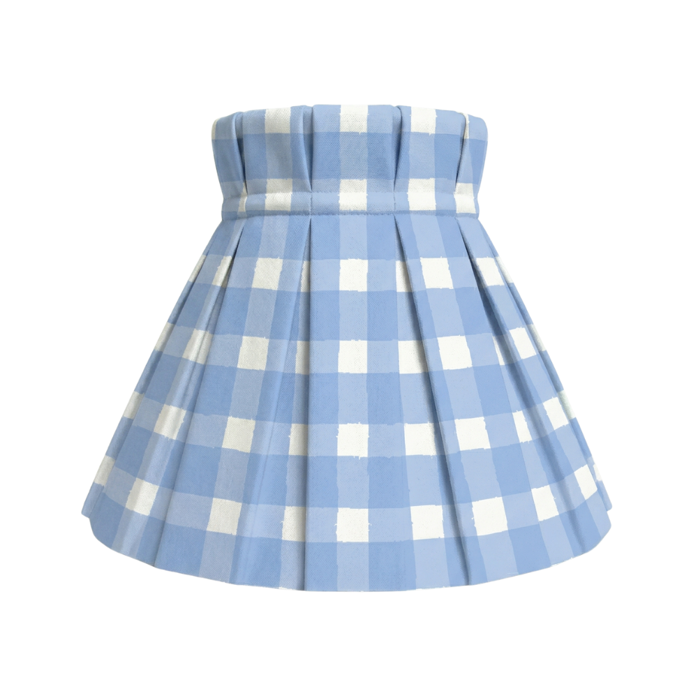 Gingham Blue Lampshade Cover | Patterned Shade Cover