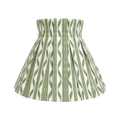 Ikat Stripe green pattern on a lampshade cover on a white background