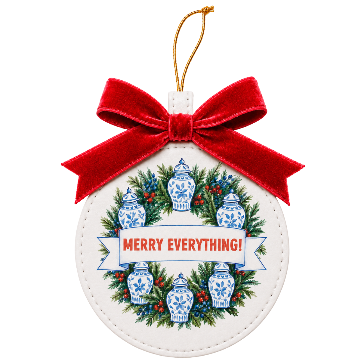 Festive Favorites Vegan Leather Ornaments