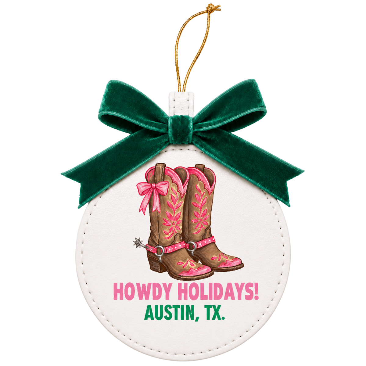 Personalized Festive Favorites | Vegan Leather Ornaments