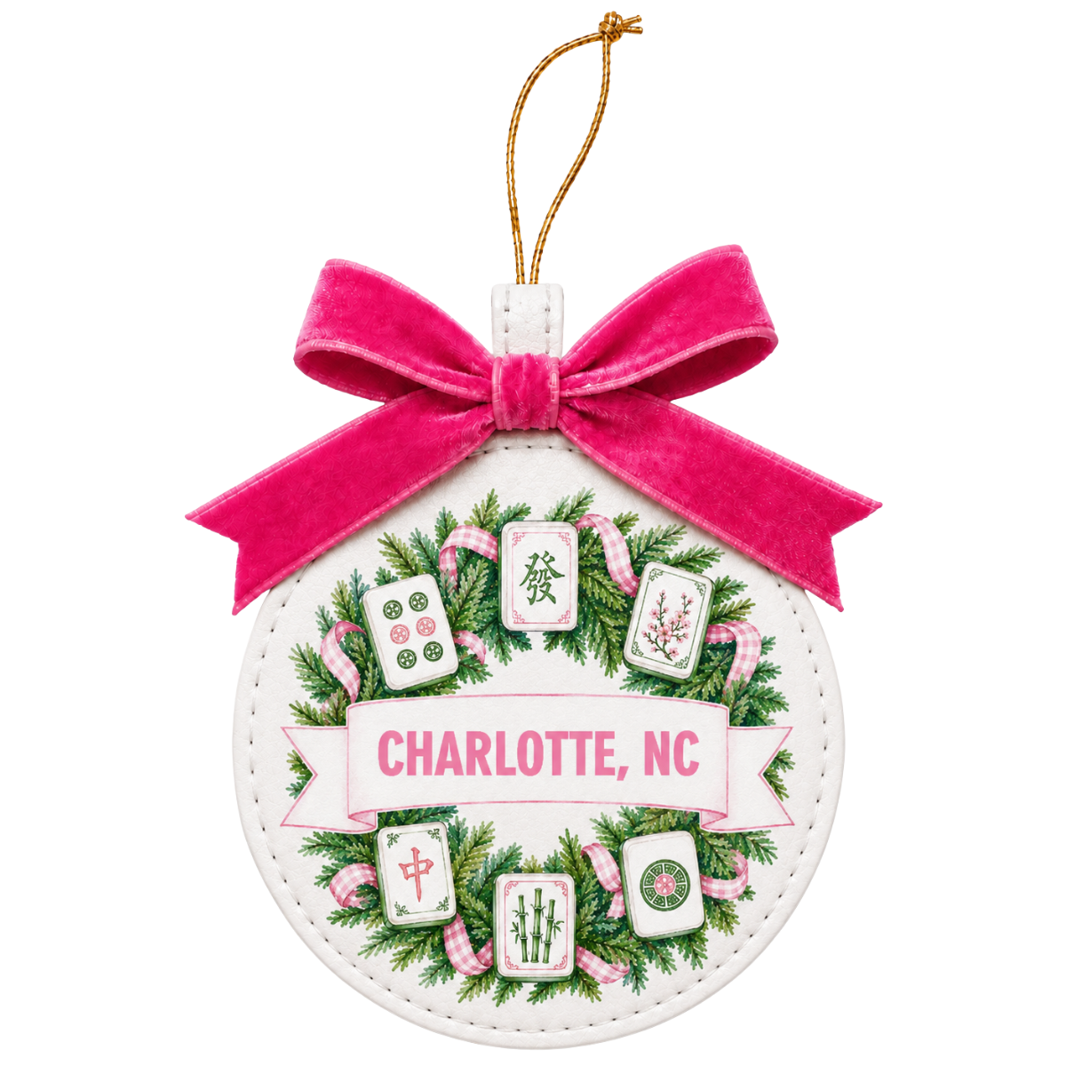 Personalized Festive Favorites | Vegan Leather Ornaments