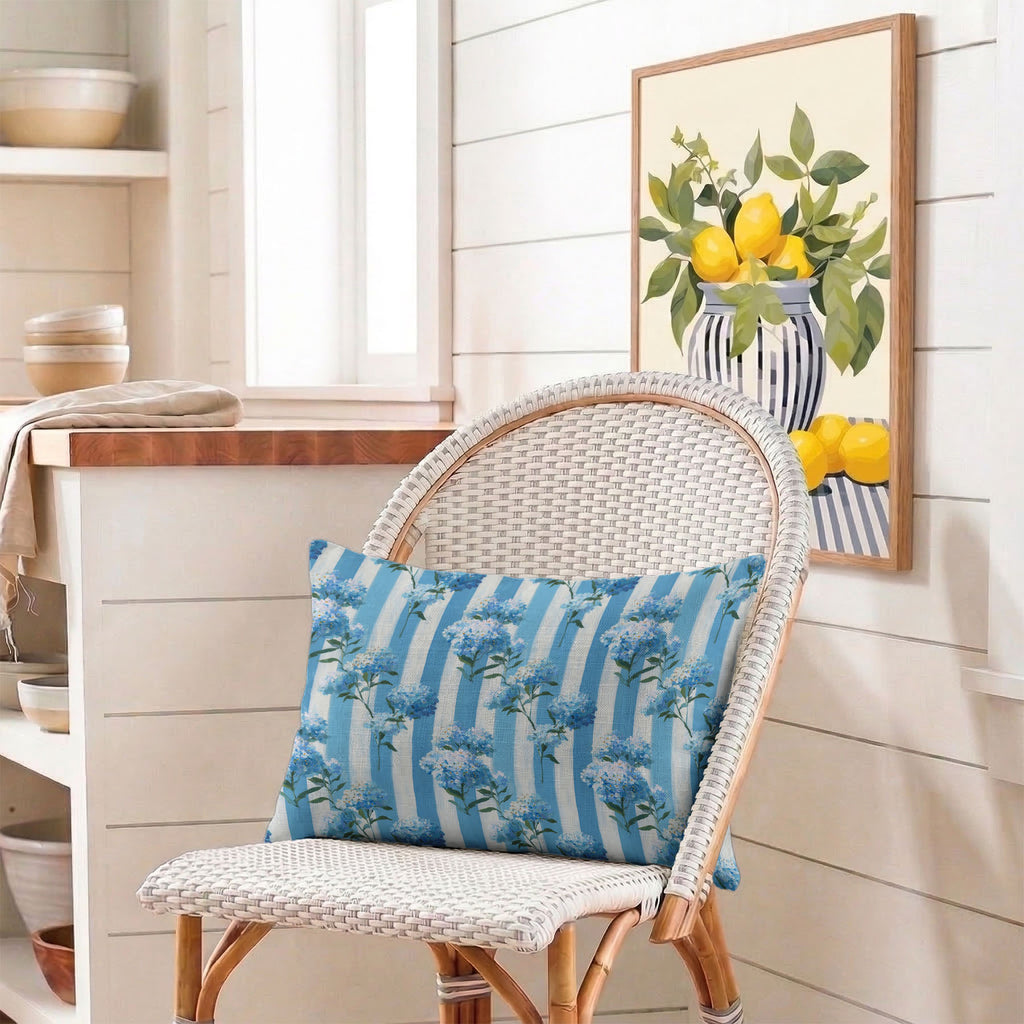 Hydrangea Stripe Tailored Pillows | Patterned Pillows