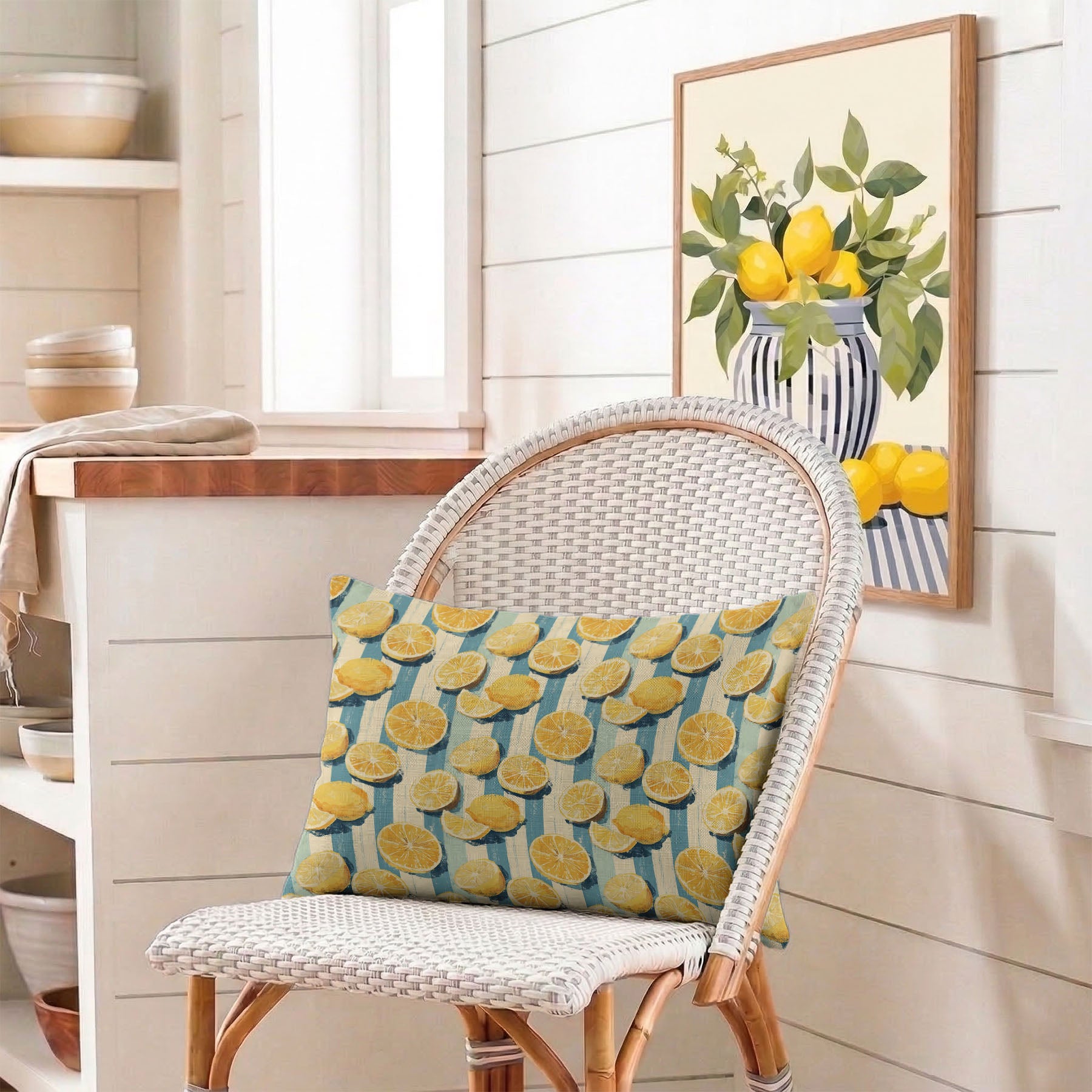 Lemon Stripe Tailored Pillows | Patterned Pillows