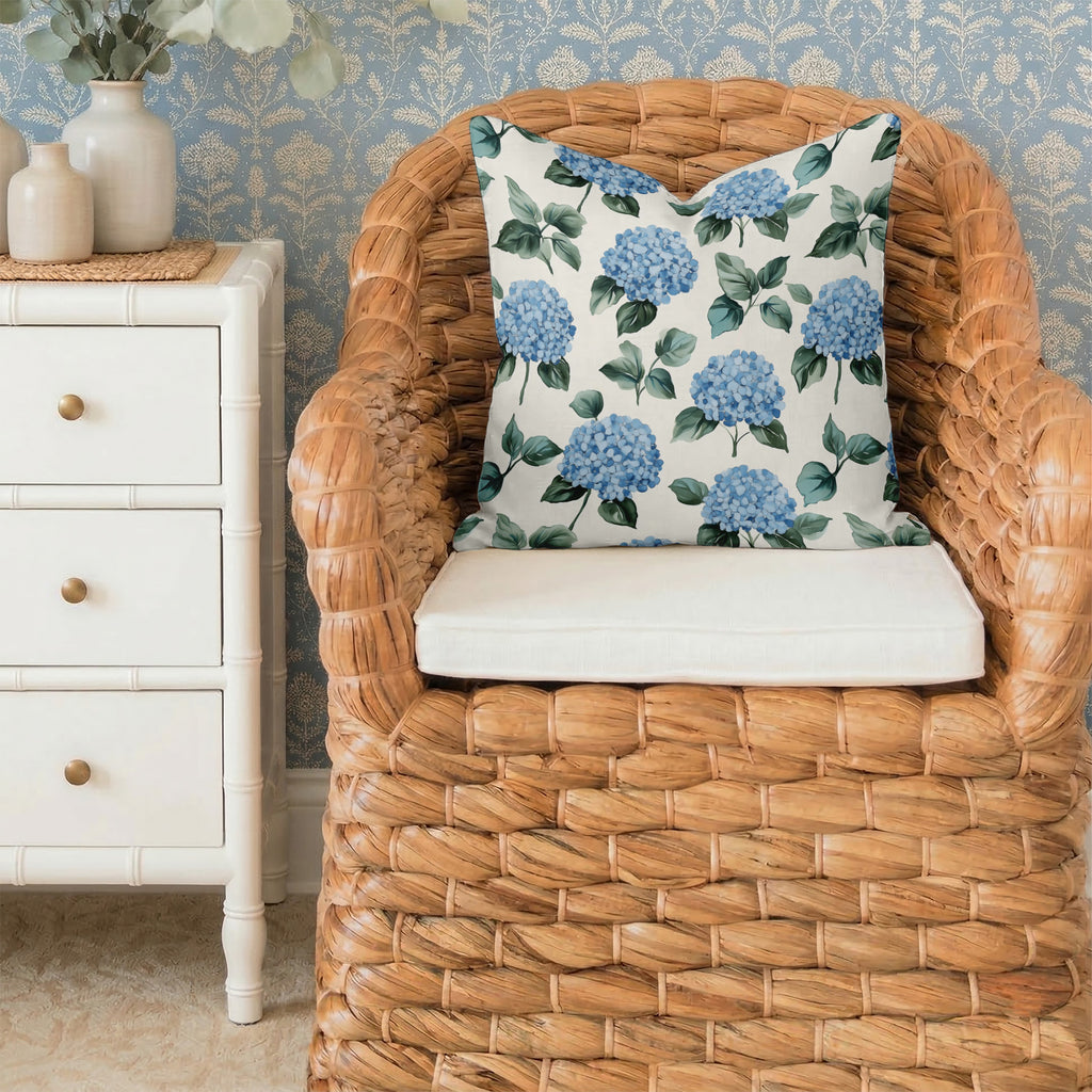 Hydrangea Morning Tailored Pillows | Patterned Pillows
