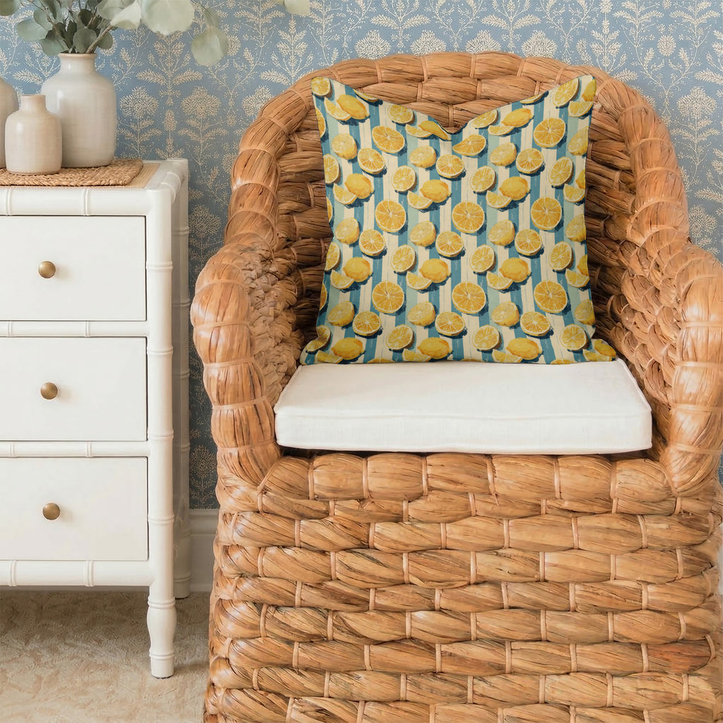 Lemon Stripe Tailored Pillows | Patterned Pillows