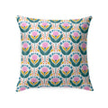 Square decorative pillow with Piper pattern on a white background