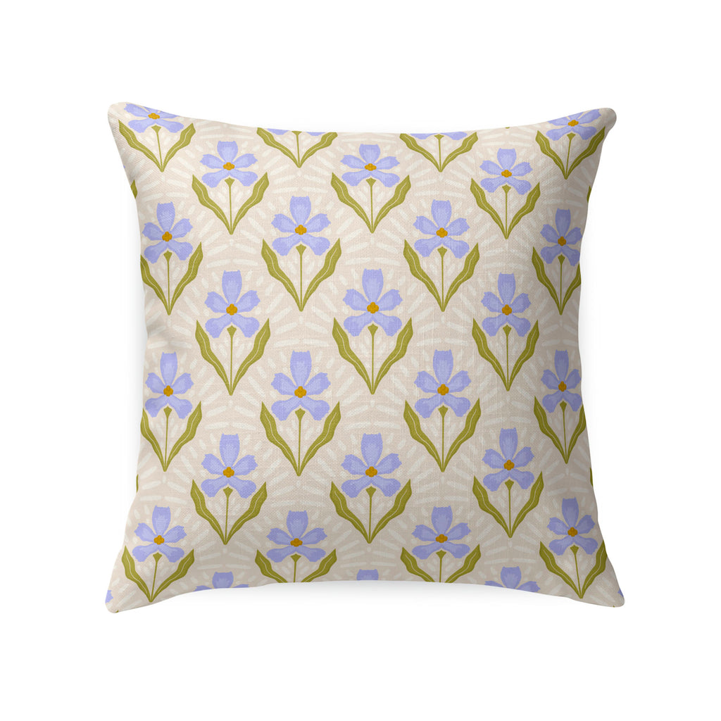 Square decorative pillow with Sweet Floral pattern on a white background