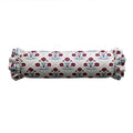 Floral patterned cylindrical pillow on a white background