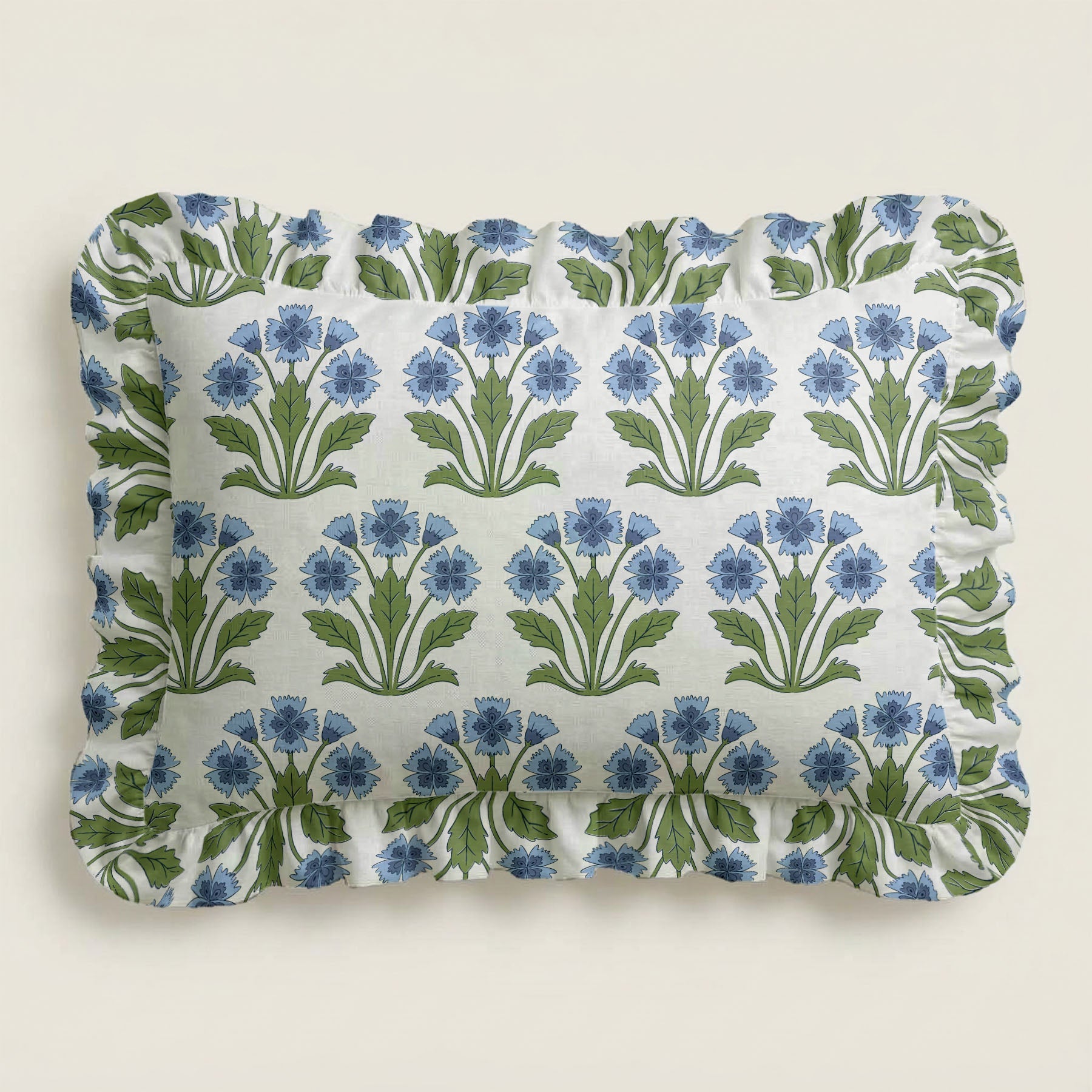 Floral patterned fabric on a white background