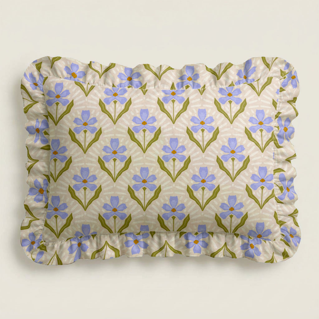 Floral-patterned fabric on a plain background