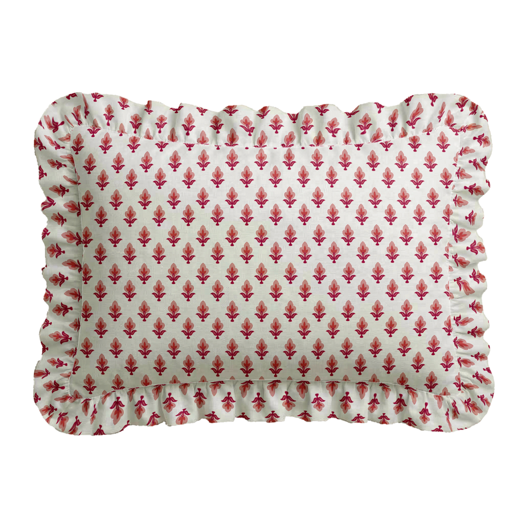 Bitty Red Ruffled Pillow | Ruffled Decor Pillow