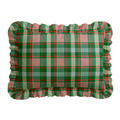 Christmas Plaid Ruffled Pillow | Ruffled Decor Pillow
