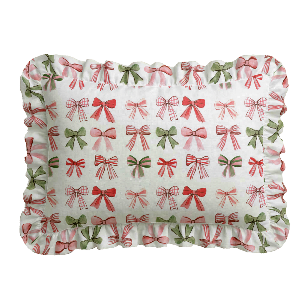 Coquette Christmas Ruffled Pillow | Ruffled Decor Pillow