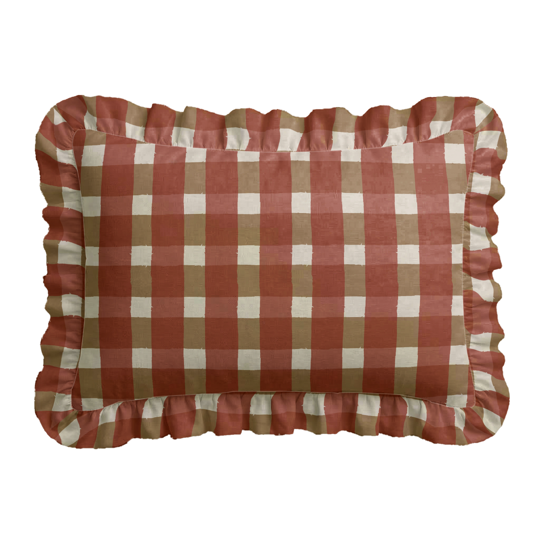 Fall Check Ruffled Pillow | Ruffled Decor Pillow