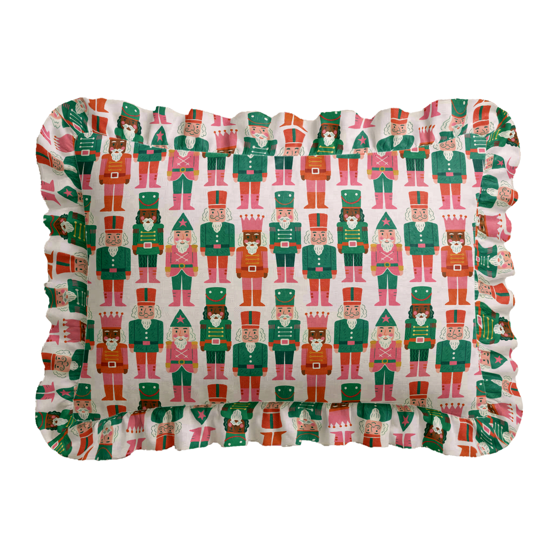 Nutcrackers Ruffled Pillow | Ruffled Decor Pillow