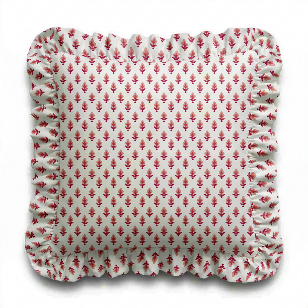 Bitty Red Ruffled Pillow | Ruffled Decor Pillow