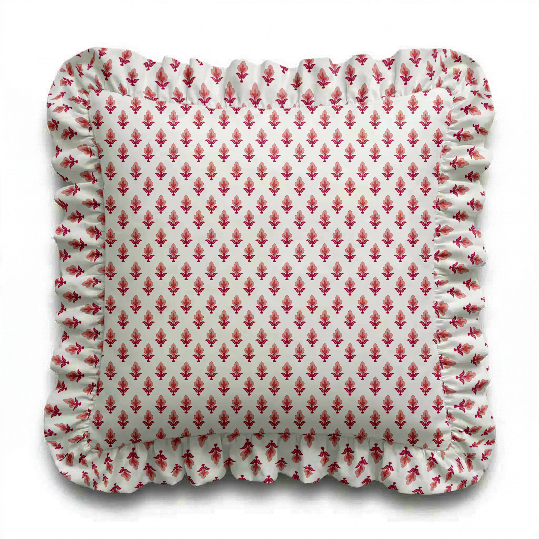 Bitty Red Ruffled Pillow | Ruffled Decor Pillow