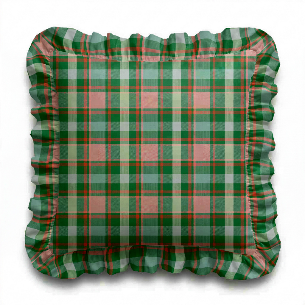 Christmas Plaid Ruffled Pillow | Ruffled Decor Pillow