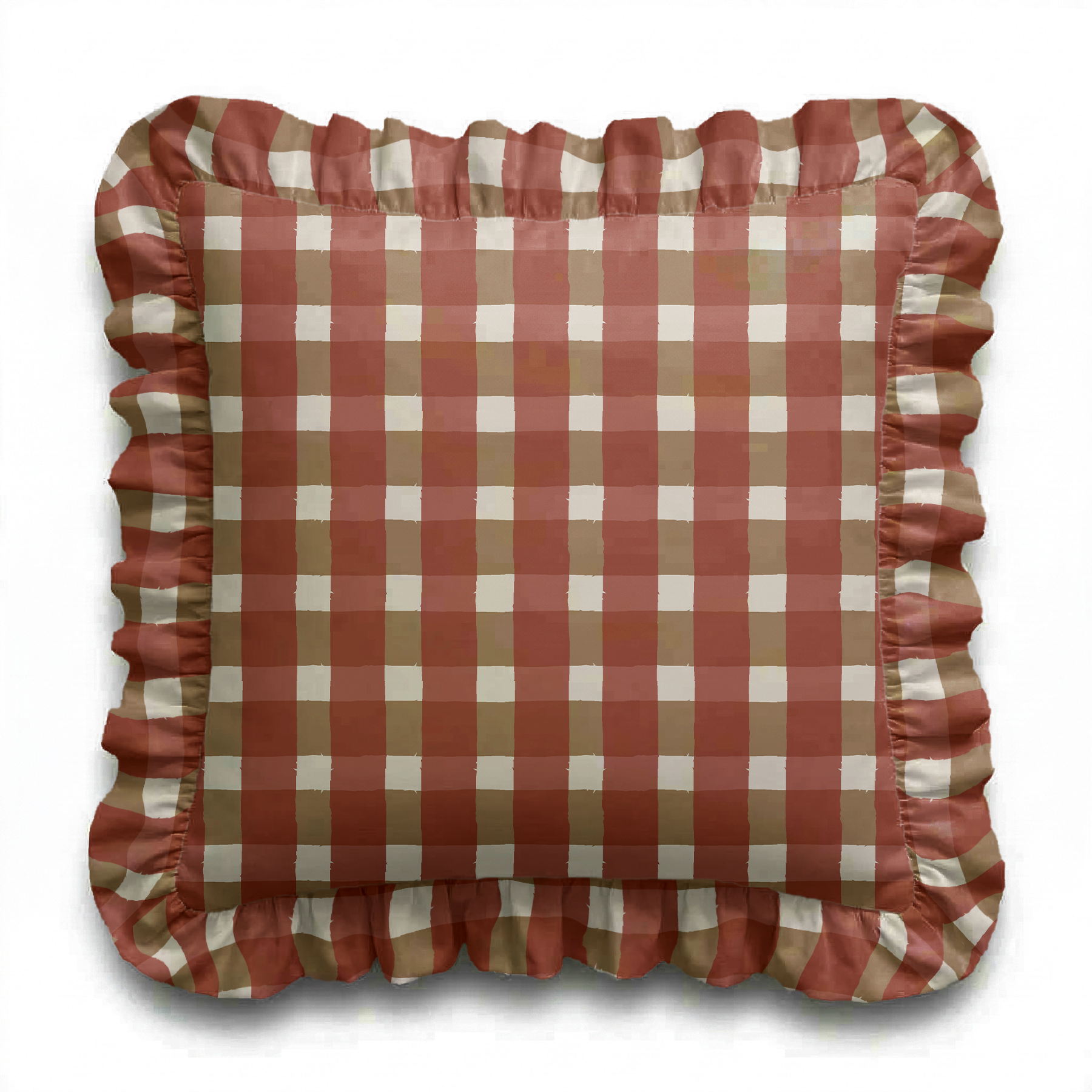 Fall Check Ruffled Pillow | Ruffled Decor Pillow