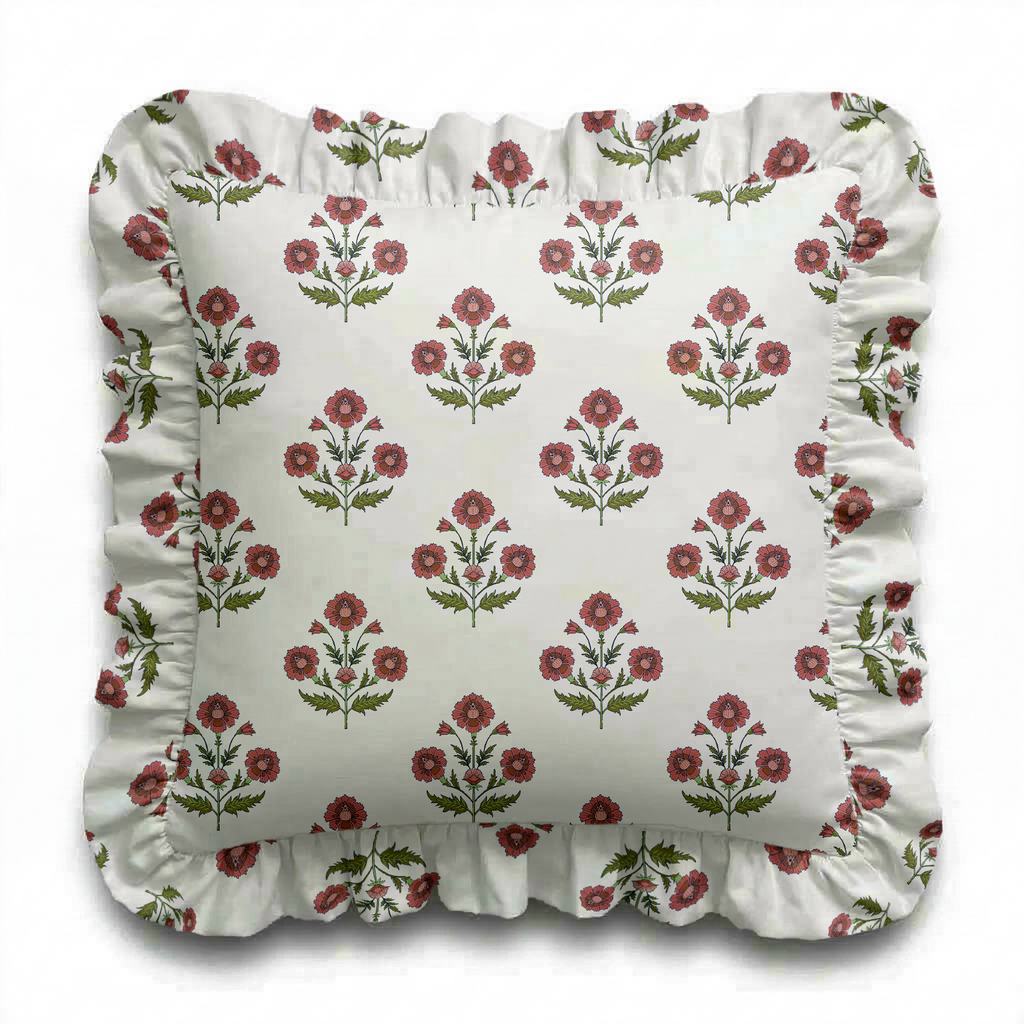 Georgia Repeat Ruffled Pillow | Ruffled Decor Pillow