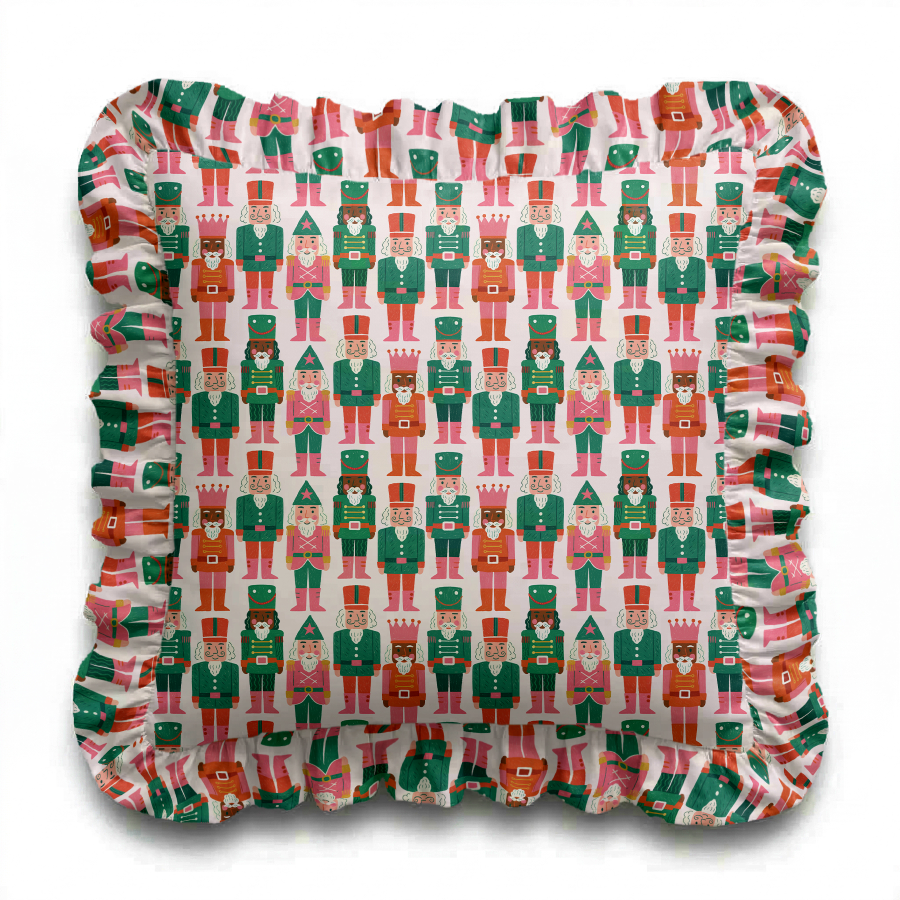 Nutcrackers Ruffled Pillow | Ruffled Decor Pillow