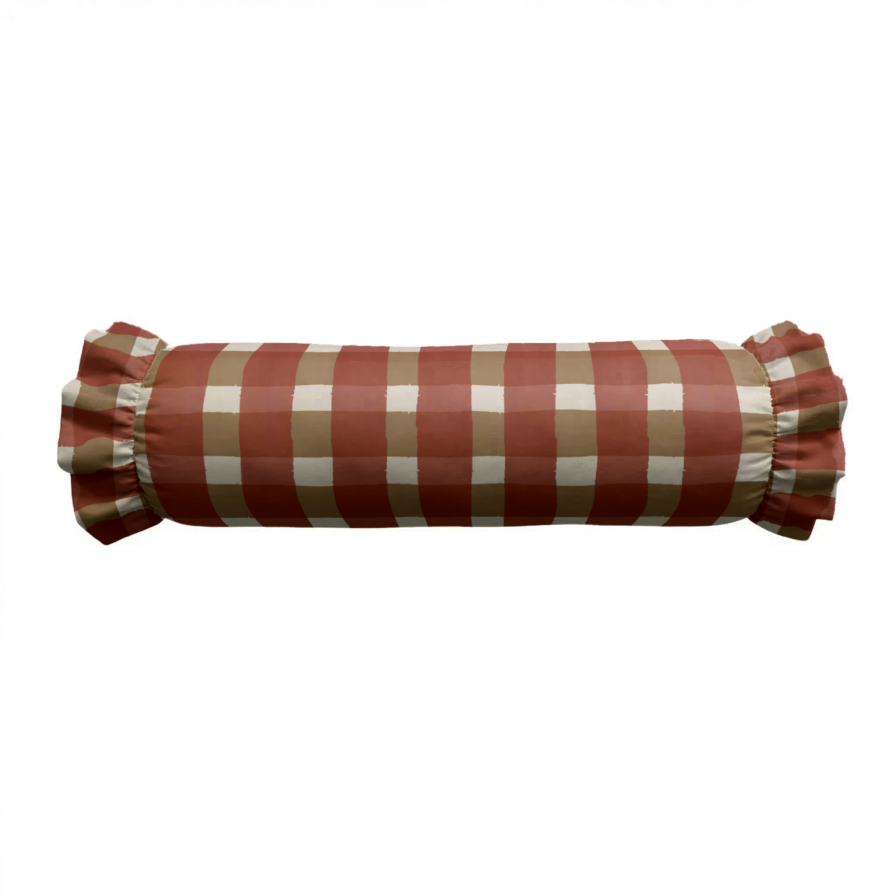 Fall Check Ruffled Bolster Pillow | Ruffled Decor Pillow