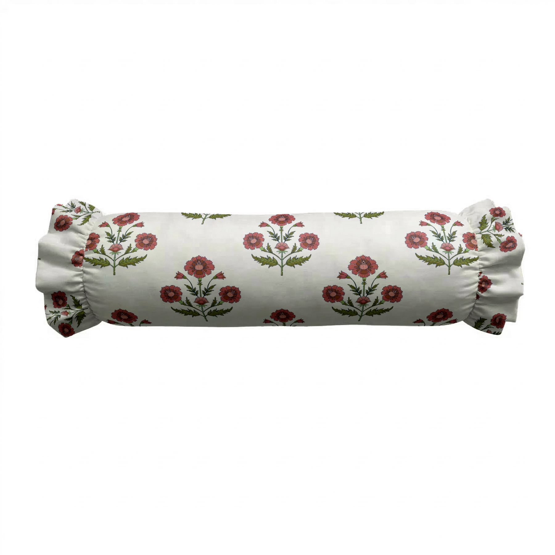 Georgia Repeat Ruffled Bolster Pillow | Ruffled Decor Pillow