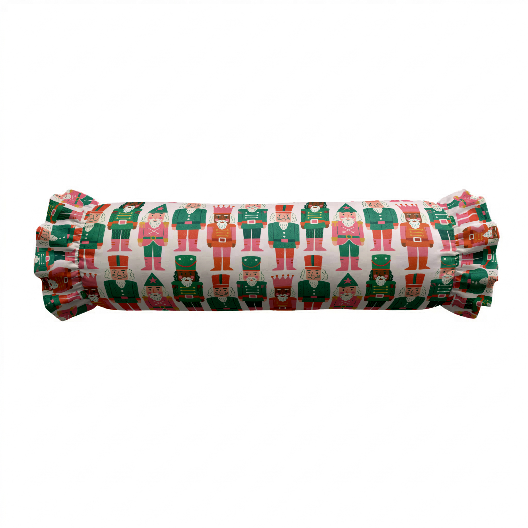 Nutcrackers Ruffled Bolster Pillow | Ruffled Decor Pillow