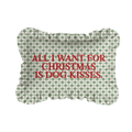 "Dog Kisses" Ruffled Embroidered Pillow | Statement Pillow