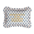 "Horizontal" Ruffled Embroidered Pillow | Statement Pillow