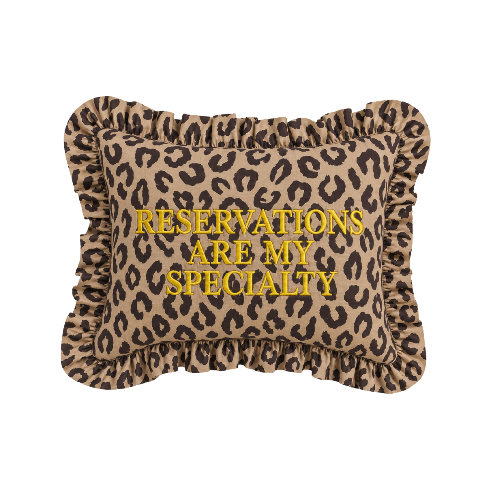 "My Specialty" Ruffled Embroidered Pillow | Statement Pillow