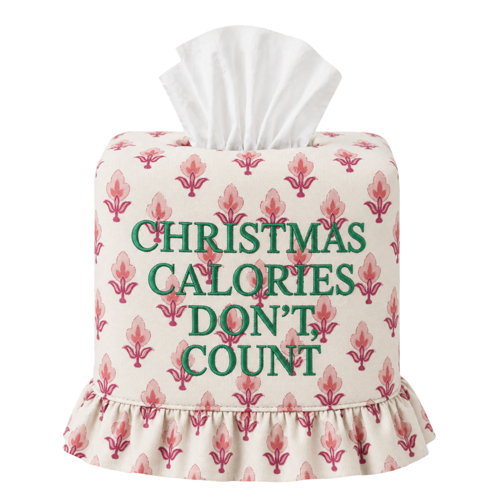 Christmas Embroidered Tissue Box Cover – Powder Room Decor