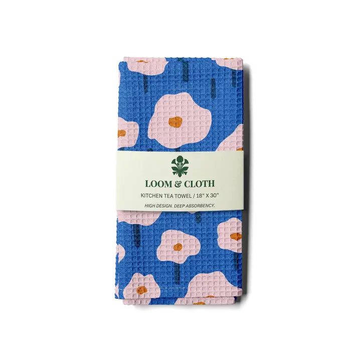 Abstract Floral Abstract Flower Garden | Waffle Weave Tea Towel