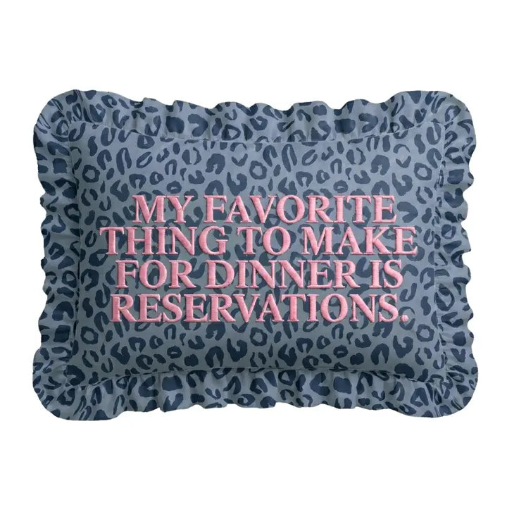 "Reservations" Ruffled Pillow | Statement Pillow