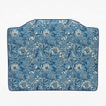 Floral patterned headboard on a white background